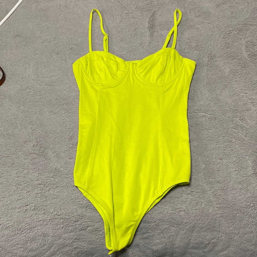 Brand new lime green body suit